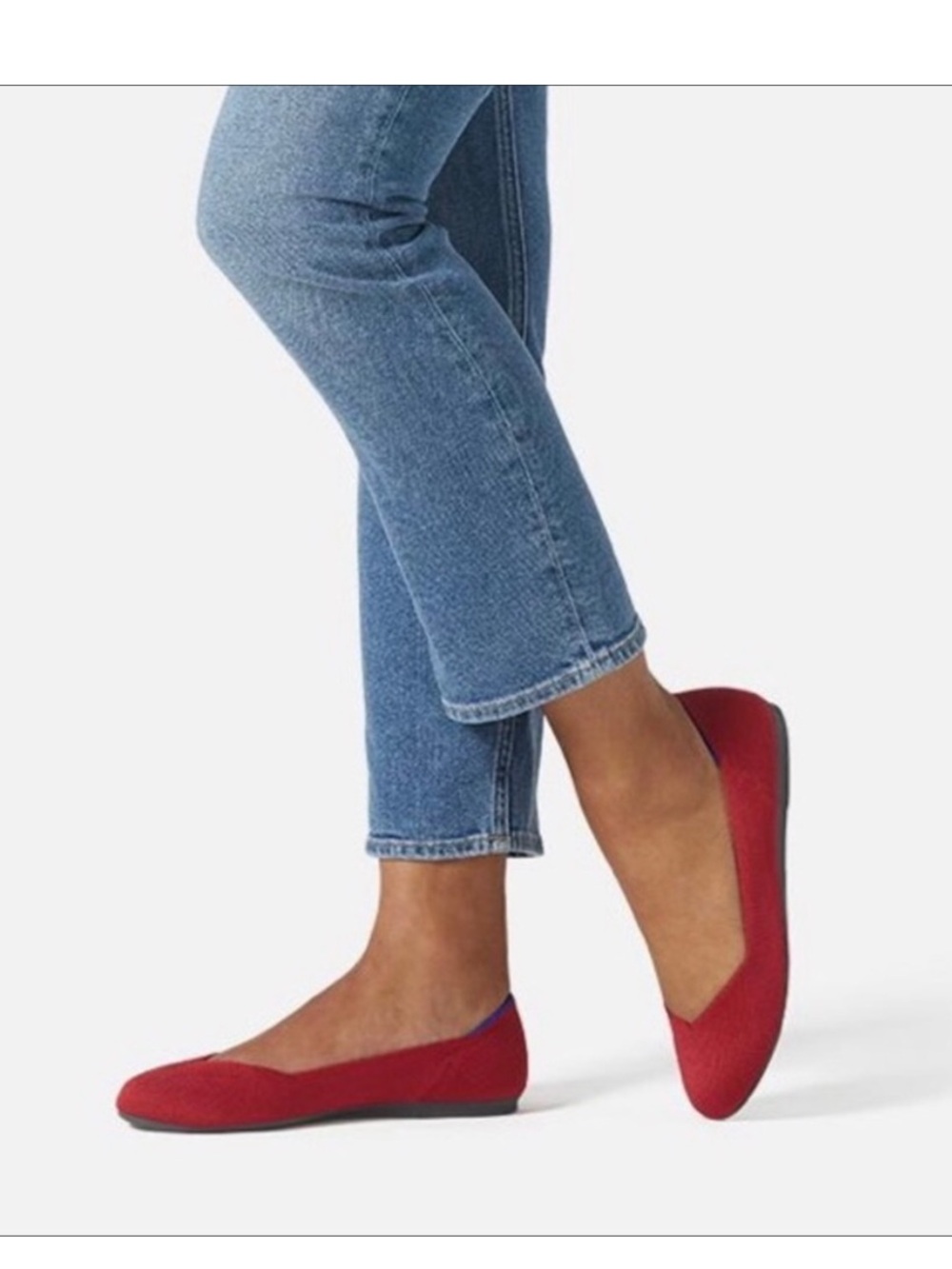 Rothy's Women’s red Slip-On round toe ballet Flats